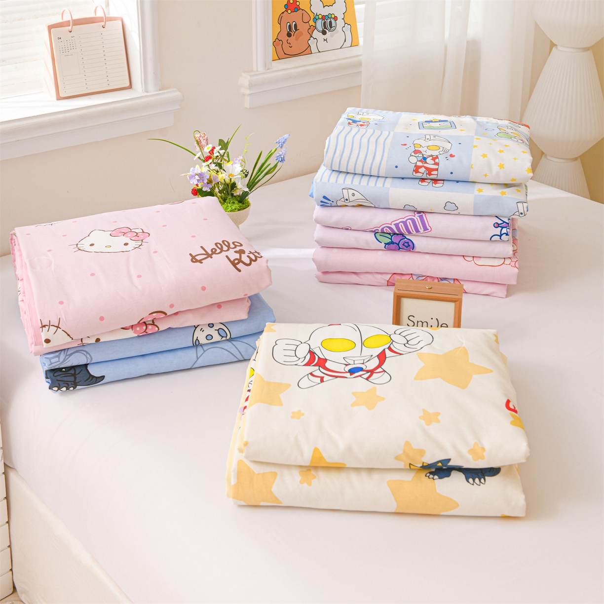 91家纺网 家纺一手货源 找家纺 名兮家居 2026新款经典奥特曼儿童全棉夏被夏凉被空调被【含防伪标】 组合图仅供展示不可下单