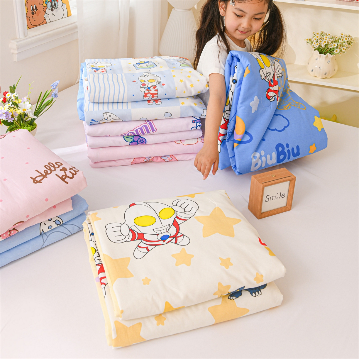 91家纺网 家纺一手货源 找家纺 名兮家居 2026新款经典奥特曼儿童全棉夏被夏凉被空调被【含防伪标】 组合图仅供展示不可下单