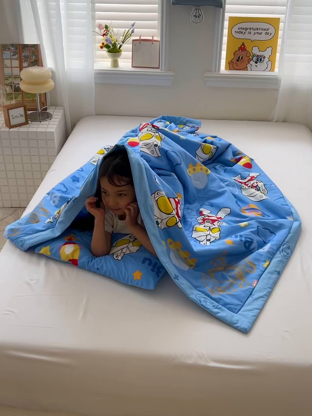 91家纺网 家纺一手货源 找家纺 名兮家居 2026新款经典奥特曼儿童全棉夏被夏凉被空调被【含防伪标】 全棉夏被-光线王子