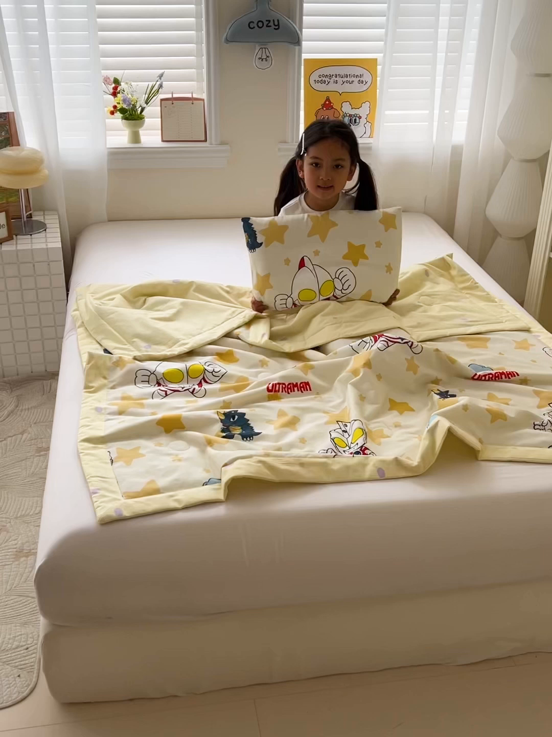 91家纺网 家纺一手货源 找家纺 名兮家居 2026新款经典奥特曼儿童全棉夏被夏凉被空调被【含防伪标】 全棉夏被-星星奥特曼