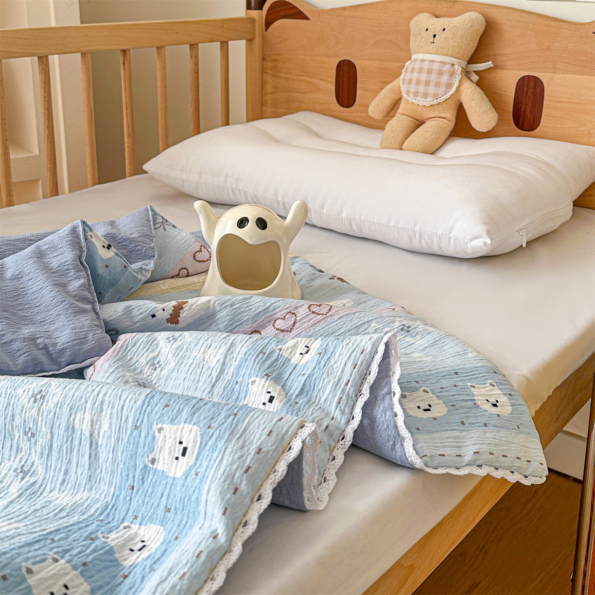 91家纺网 家纺一手货源 找家纺 名兮家居 2026新款儿童A类皱皱纱夏被夏凉被空调被 萌趣