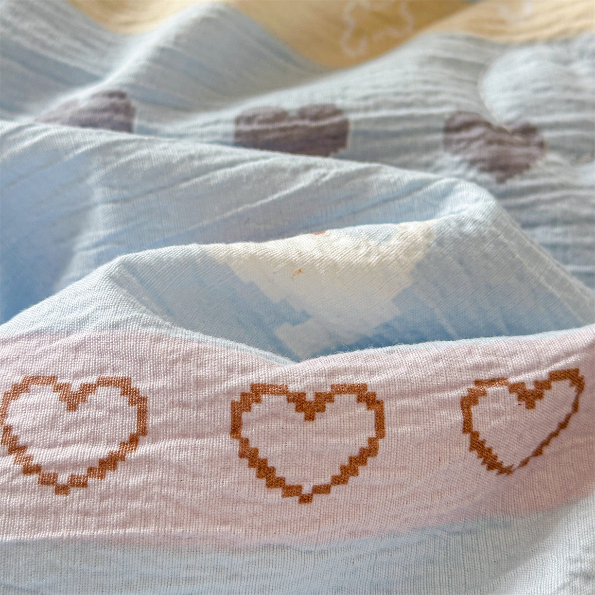 91家纺网 家纺一手货源 找家纺 名兮家居 2026新款儿童A类皱皱纱夏被夏凉被空调被 萌趣