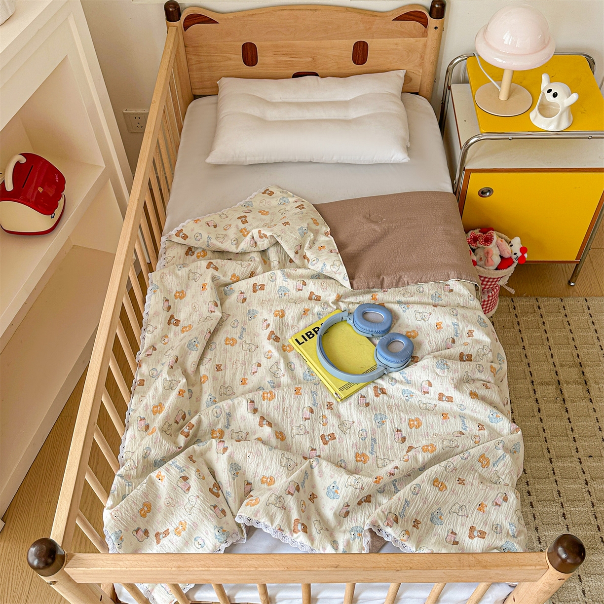 91家纺网 家纺一手货源 找家纺 名兮家居 2026新款儿童A类皱皱纱夏被夏凉被空调被 泡芙狗