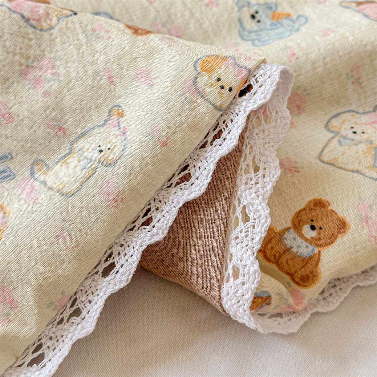 91家纺网 家纺一手货源 找家纺 名兮家居 2026新款儿童A类皱皱纱夏被夏凉被空调被 泡芙狗