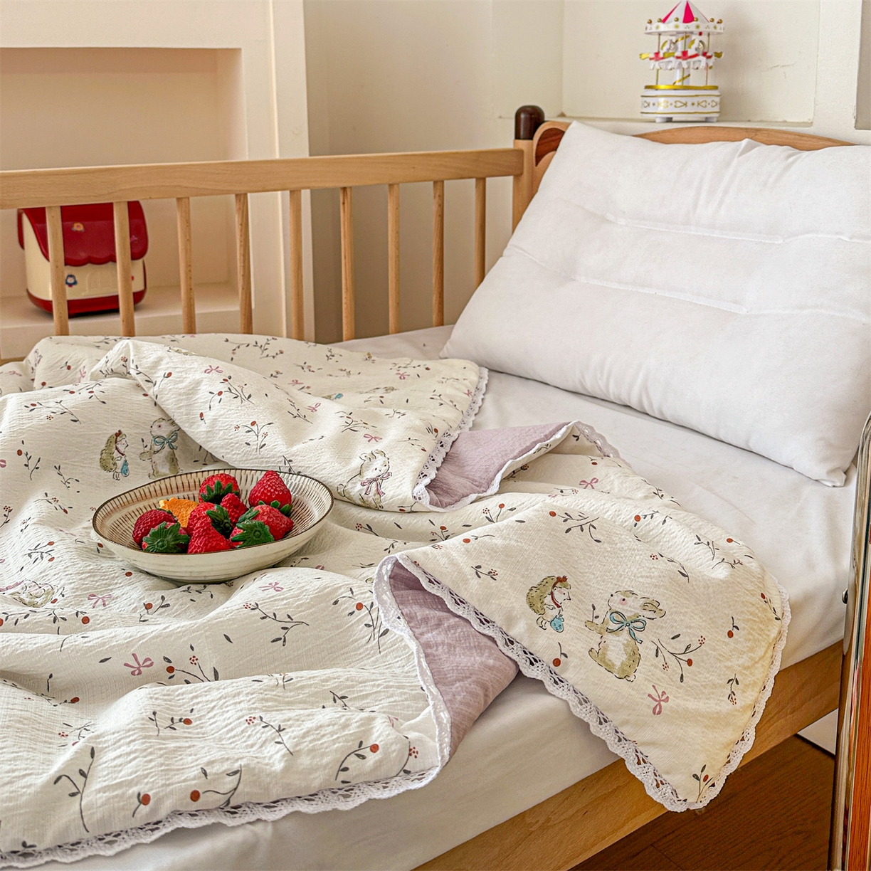 91家纺网 家纺一手货源 找家纺 名兮家居 2026新款儿童A类皱皱纱夏被夏凉被空调被 蜜芽兔