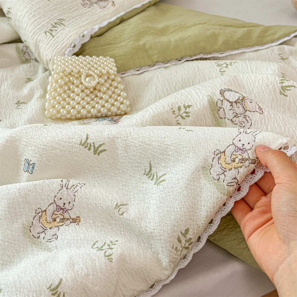 91家纺网 家纺一手货源 找家纺 名兮家居 2026新款儿童A类皱皱纱夏被夏凉被空调被 音乐家