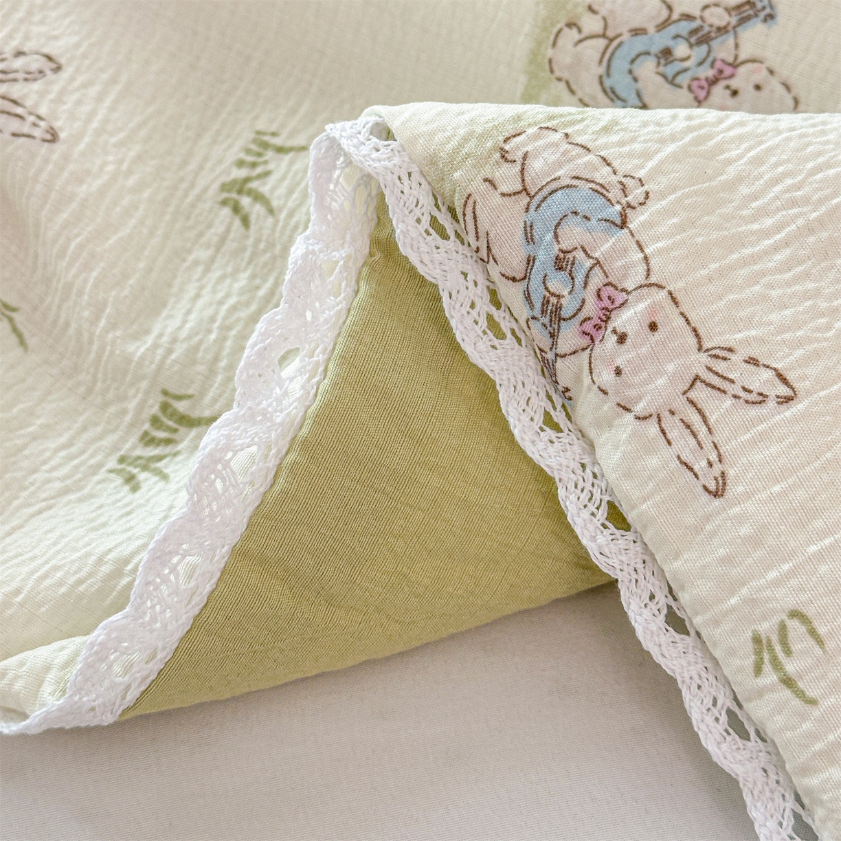 91家纺网 家纺一手货源 找家纺 名兮家居 2026新款儿童A类皱皱纱夏被夏凉被空调被 音乐家