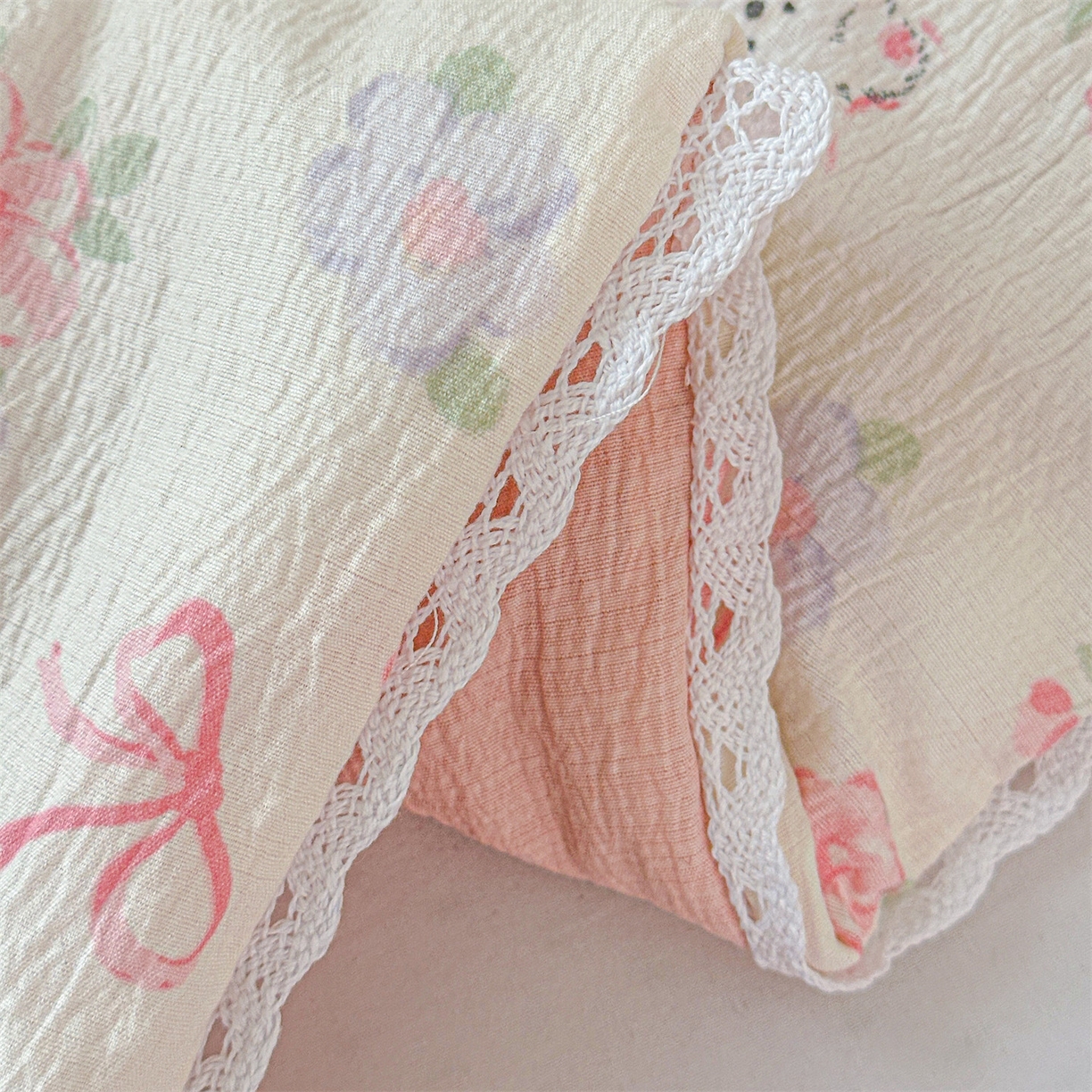 91家纺网 家纺一手货源 找家纺 名兮家居 2026新款儿童A类皱皱纱夏被夏凉被空调被 美娜