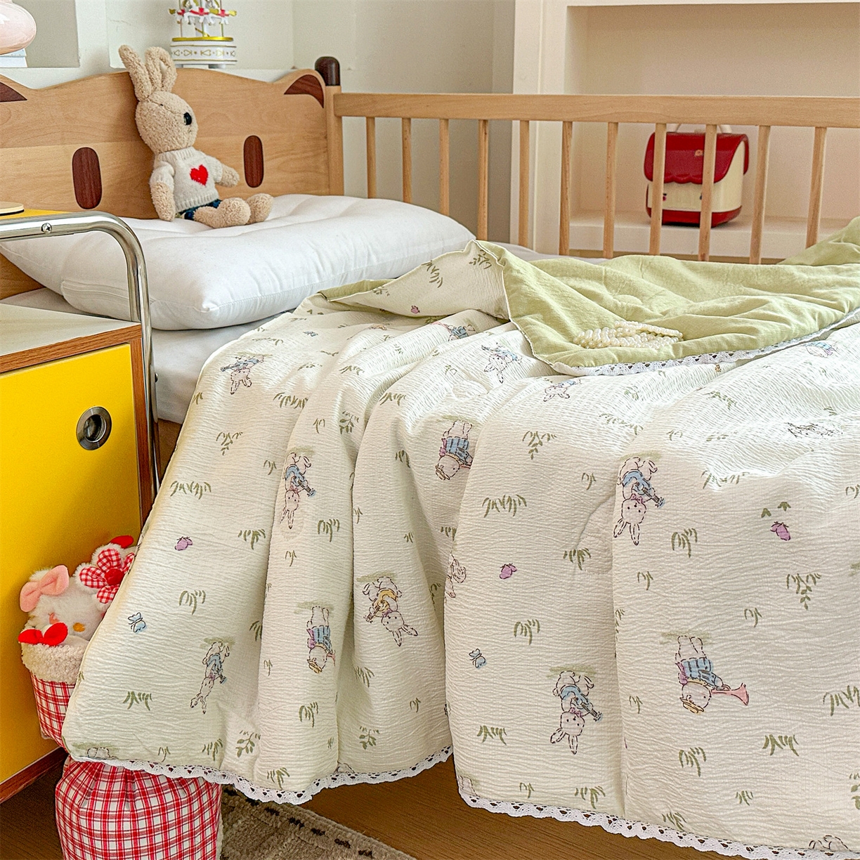 91家纺网 家纺一手货源 找家纺 名兮家居 2026新款儿童A类皱皱纱夏被夏凉被空调被 音乐家