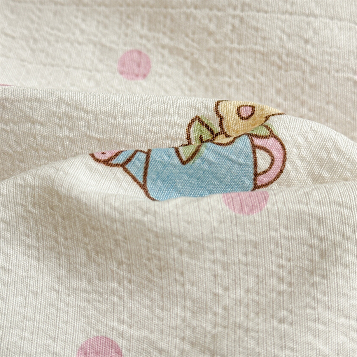 91家纺网 家纺一手货源 找家纺 名兮家居 2026新款儿童A类皱皱纱夏被夏凉被空调被 天使猫咪