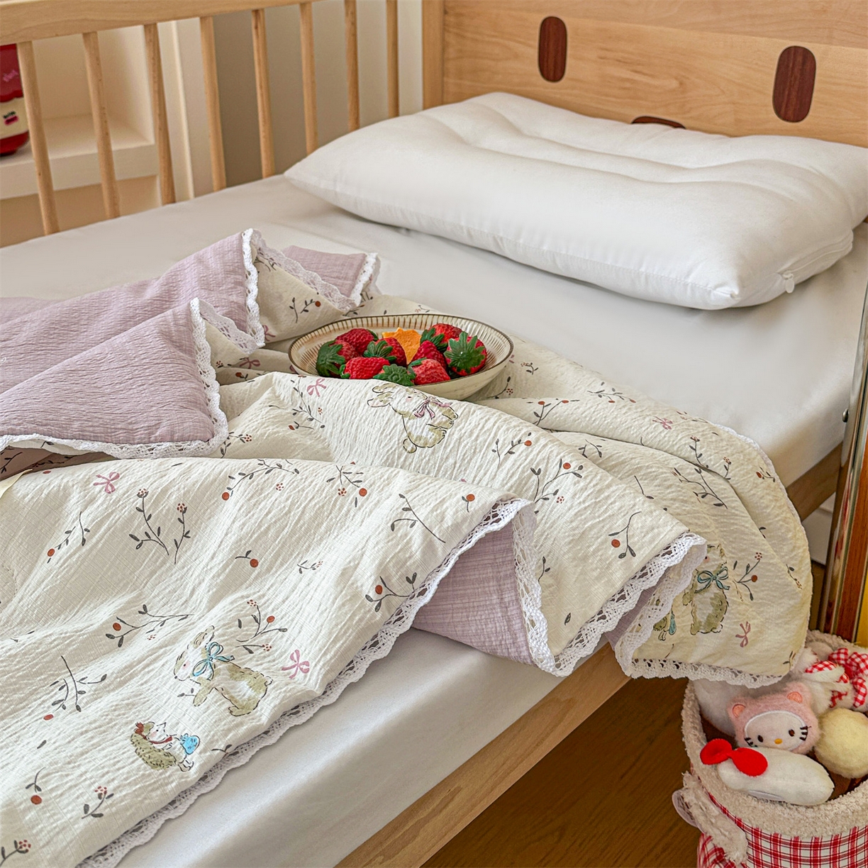 91家纺网 家纺一手货源 找家纺 名兮家居 2026新款儿童A类皱皱纱夏被夏凉被空调被 蜜芽兔