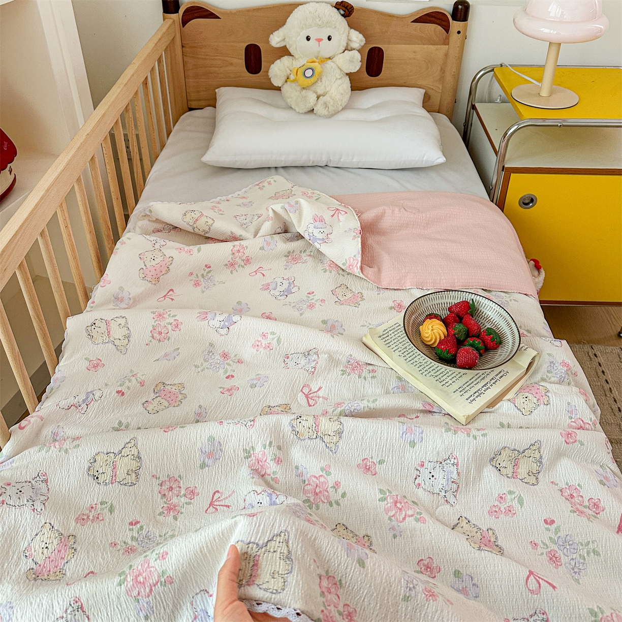 91家纺网 家纺一手货源 找家纺 名兮家居 2026新款儿童A类皱皱纱夏被夏凉被空调被 美娜