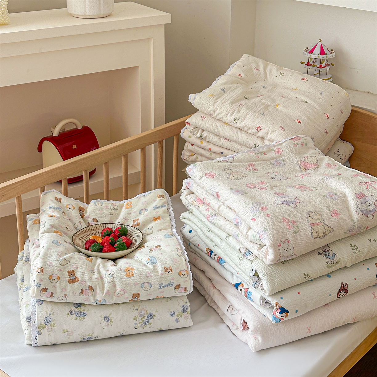 91家纺网 家纺一手货源 找家纺 （总）名兮家居 2026新款儿童A类皱皱纱夏被夏凉被空调被