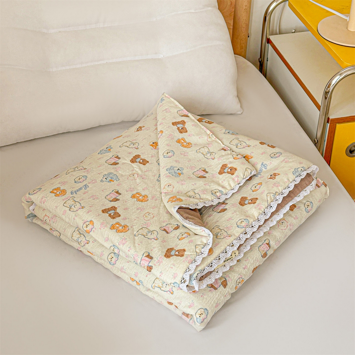 名兮家居 2026新款儿童A类皱皱纱夏被夏凉被空调被 泡芙狗