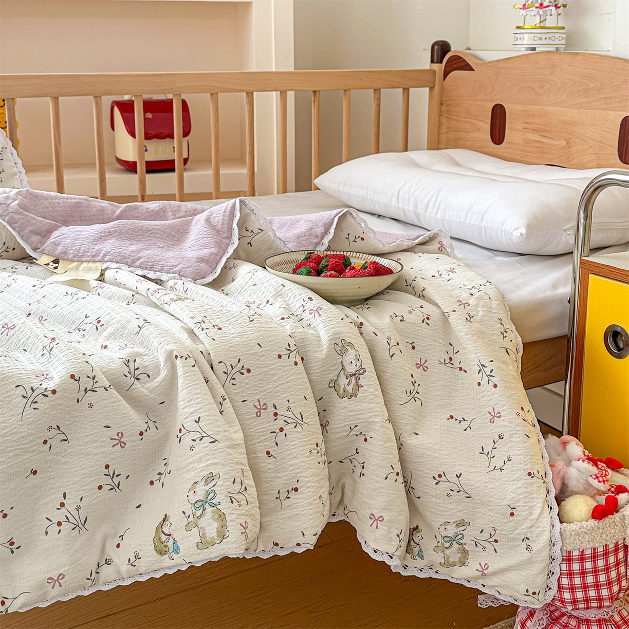 91家纺网 家纺一手货源 找家纺 名兮家居 2026新款儿童A类皱皱纱夏被夏凉被空调被 蜜芽兔