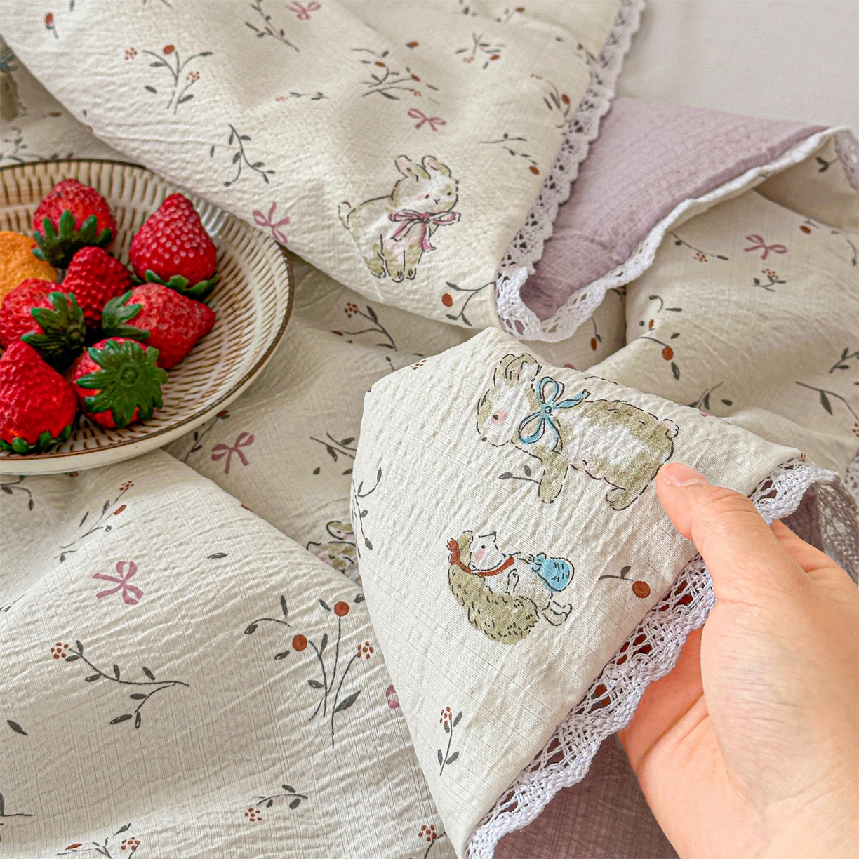 91家纺网 家纺一手货源 找家纺 名兮家居 2026新款儿童A类皱皱纱夏被夏凉被空调被 蜜芽兔