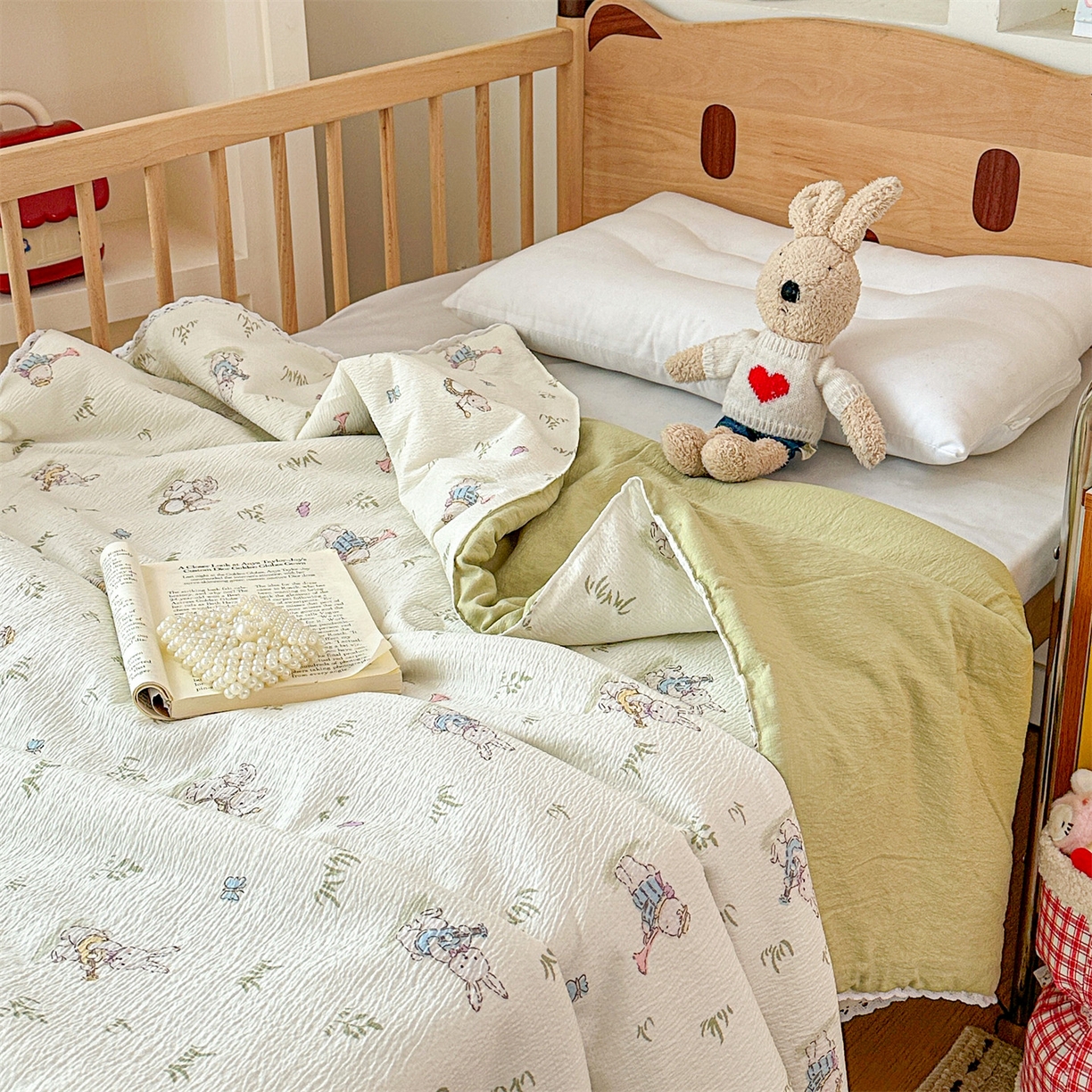 91家纺网 家纺一手货源 找家纺 名兮家居 2026新款儿童A类皱皱纱夏被夏凉被空调被 音乐家