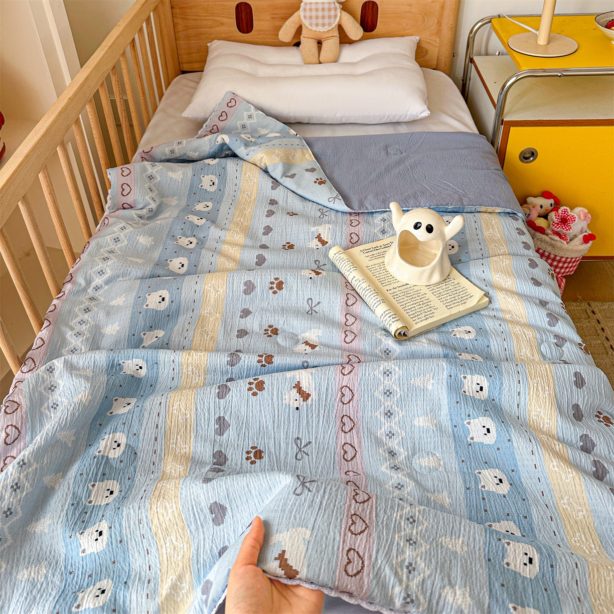 91家纺网 家纺一手货源 找家纺 名兮家居 2026新款儿童A类皱皱纱夏被夏凉被空调被 萌趣