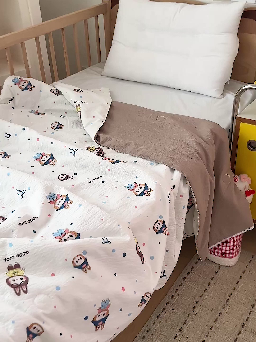 91家纺网 家纺一手货源 找家纺 名兮家居 2026新款儿童A类皱皱纱夏被夏凉被空调被 泡泡兔