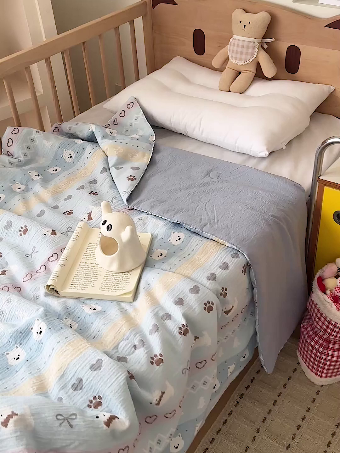 91家纺网 家纺一手货源 找家纺 名兮家居 2026新款儿童A类皱皱纱夏被夏凉被空调被 萌趣