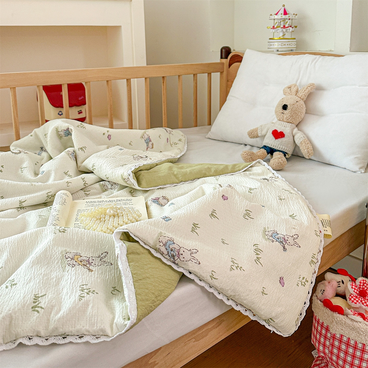 91家纺网 家纺一手货源 找家纺 名兮家居 2026新款儿童A类皱皱纱夏被夏凉被空调被 音乐家