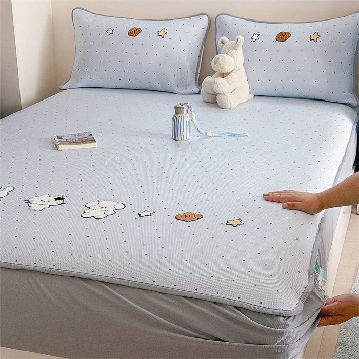 91家纺网 家纺一手货源 找家纺 （总）暖生活 2026新款3DMAX超凉感原创PE冰丝软席子凉席-床笠款