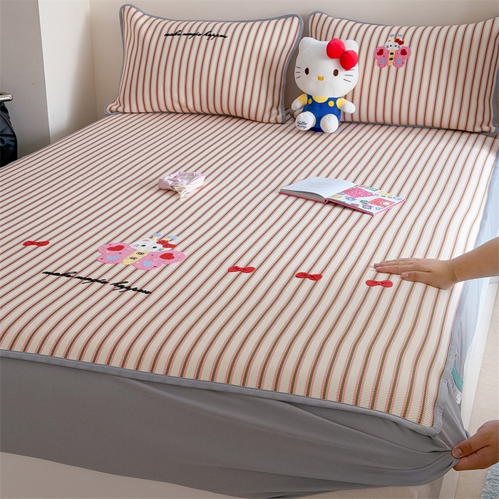 暖生活 2026新款3DMAX超凉感原创PE冰丝软席子凉席-床笠款 蝶语甜喵