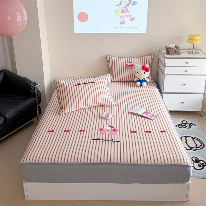 91家纺网 家纺一手货源 找家纺 暖生活 2026新款3DMAX超凉感原创PE冰丝软席子凉席-床笠款 蝶语甜喵