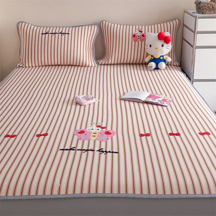 91家纺网 家纺一手货源 找家纺 暖生活 2026新款3DMAX超凉感原创PE冰丝软席子凉席-床笠款 蝶语甜喵