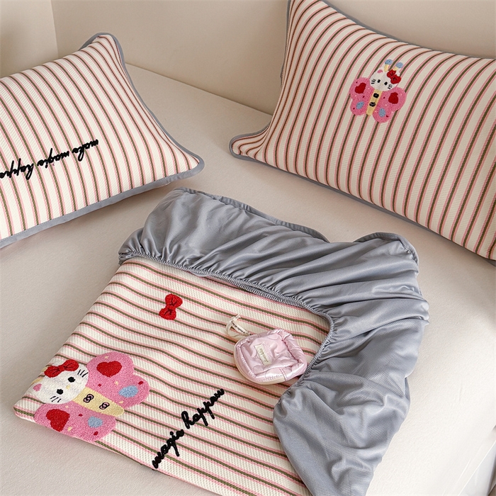 91家纺网 家纺一手货源 找家纺 暖生活 2026新款3DMAX超凉感原创PE冰丝软席子凉席-床笠款 蝶语甜喵