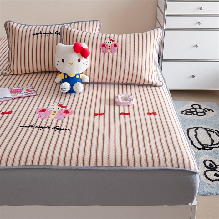 91家纺网 家纺一手货源 找家纺 暖生活 2026新款3DMAX超凉感原创PE冰丝软席子凉席-床笠款 蝶语甜喵