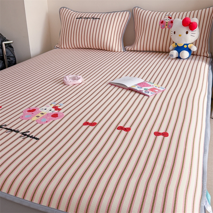 91家纺网 家纺一手货源 找家纺 暖生活 2026新款3DMAX超凉感原创PE冰丝软席子凉席-床笠款 蝶语甜喵