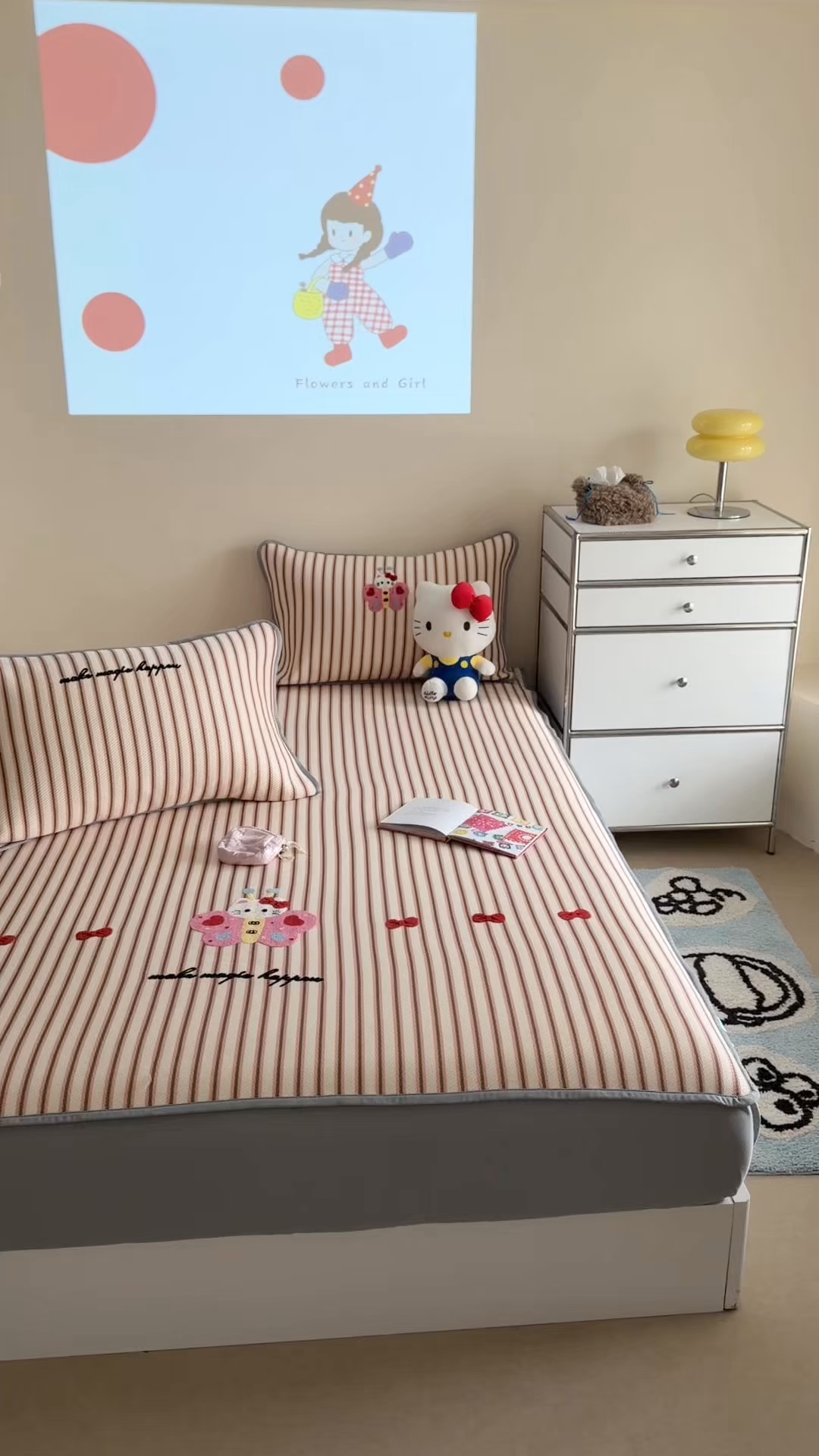 91家纺网 家纺一手货源 找家纺 暖生活 2026新款3DMAX超凉感原创PE冰丝软席子凉席-床笠款 蝶语甜喵