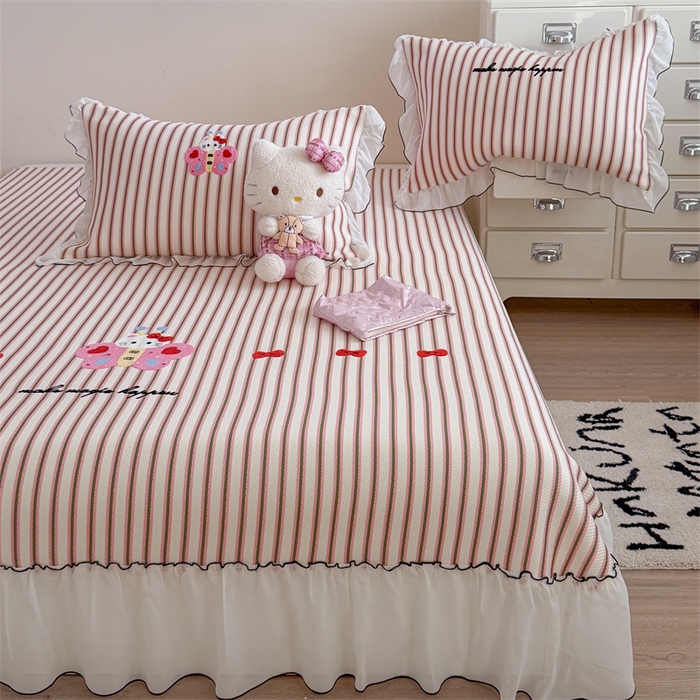 91家纺网 家纺一手货源 找家纺 暖生活 2026新款3DMAX超凉感原创PE冰丝软席子凉席-床裙款 蝶语甜喵