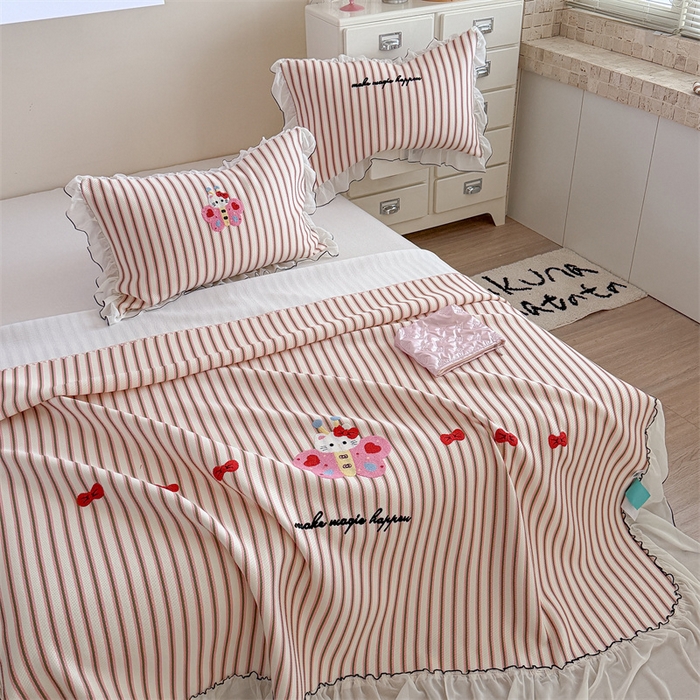 91家纺网 家纺一手货源 找家纺 暖生活 2026新款3DMAX超凉感原创PE冰丝软席子凉席-床裙款 蝶语甜喵