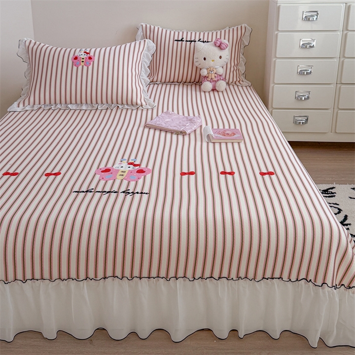 91家纺网 家纺一手货源 找家纺 暖生活 2026新款3DMAX超凉感原创PE冰丝软席子凉席-床裙款 蝶语甜喵