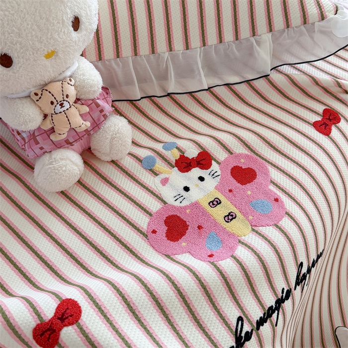 91家纺网 家纺一手货源 找家纺 暖生活 2026新款3DMAX超凉感原创PE冰丝软席子凉席-床裙款 蝶语甜喵