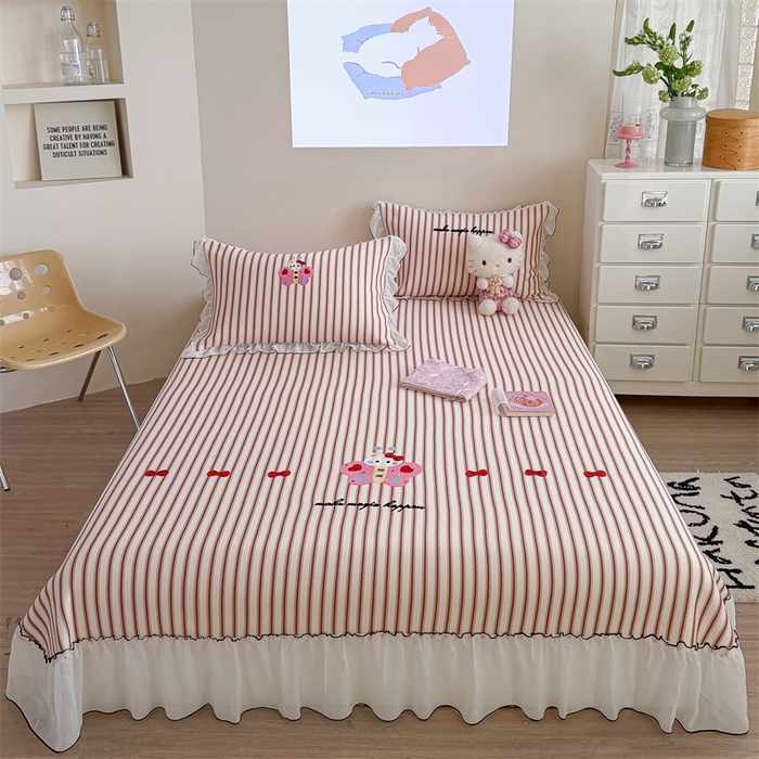 91家纺网 家纺一手货源 找家纺 暖生活 2026新款3DMAX超凉感原创PE冰丝软席子凉席-床裙款 蝶语甜喵