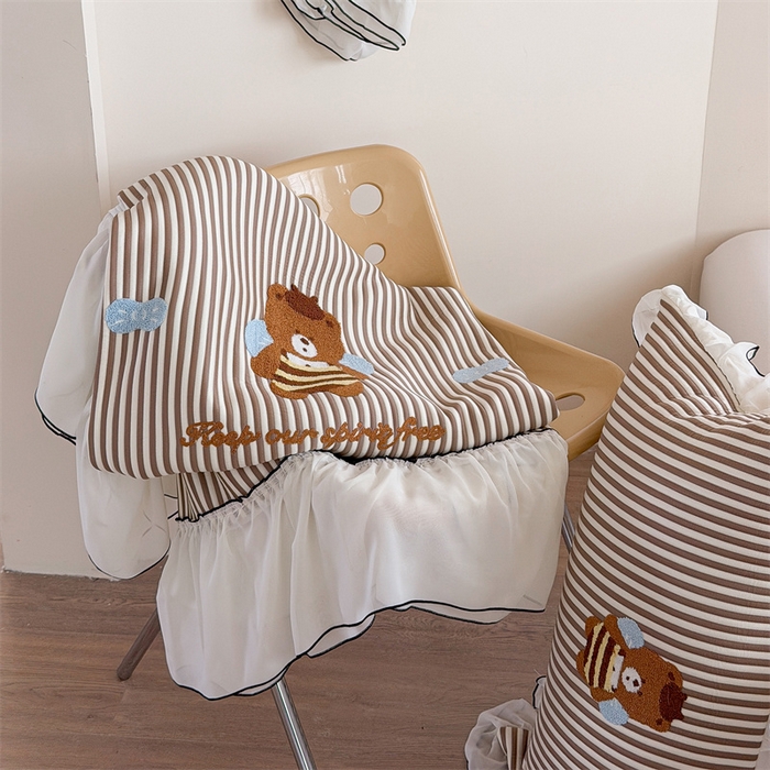 91家纺网 家纺一手货源 找家纺 暖生活 2026新款3DMAX超凉感原创PE冰丝软席子凉席-床裙款 蜜蜂小熊