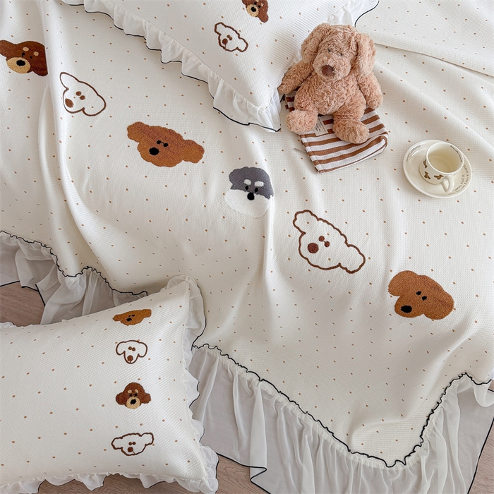 91家纺网 家纺一手货源 找家纺 暖生活 2026新款3DMAX超凉感原创PE冰丝软席子凉席-床裙款 小狗乐园