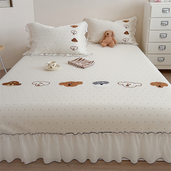 91家纺网 家纺一手货源 找家纺 暖生活 2026新款3DMAX超凉感原创PE冰丝软席子凉席-床裙款 小狗乐园