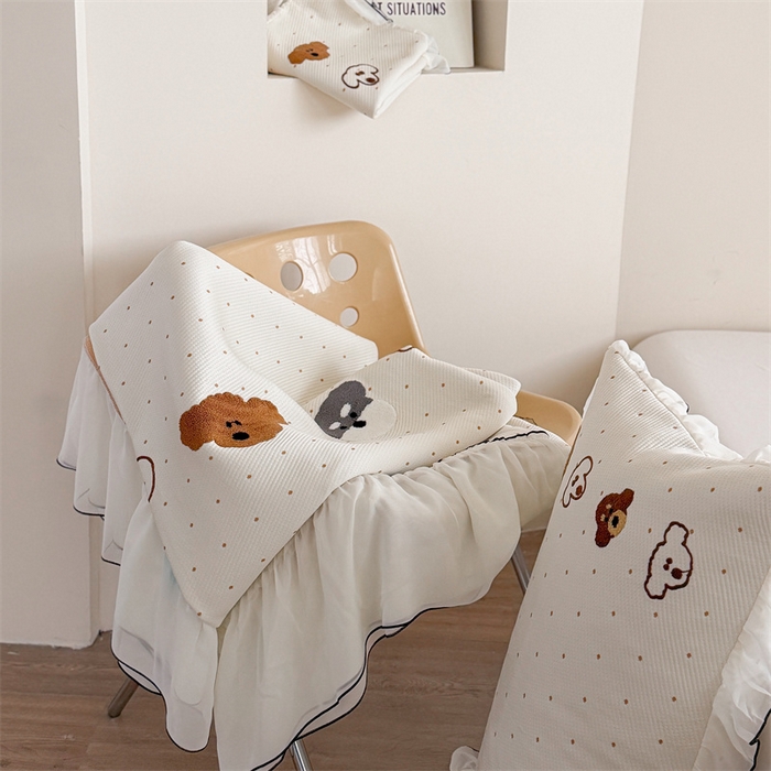 91家纺网 家纺一手货源 找家纺 暖生活 2026新款3DMAX超凉感原创PE冰丝软席子凉席-床裙款 小狗乐园