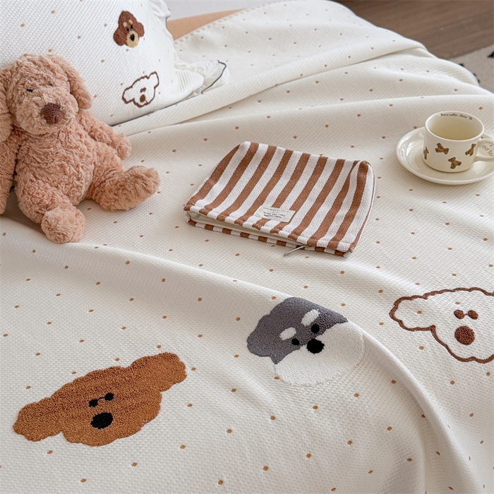 91家纺网 家纺一手货源 找家纺 暖生活 2026新款3DMAX超凉感原创PE冰丝软席子凉席-床裙款 小狗乐园