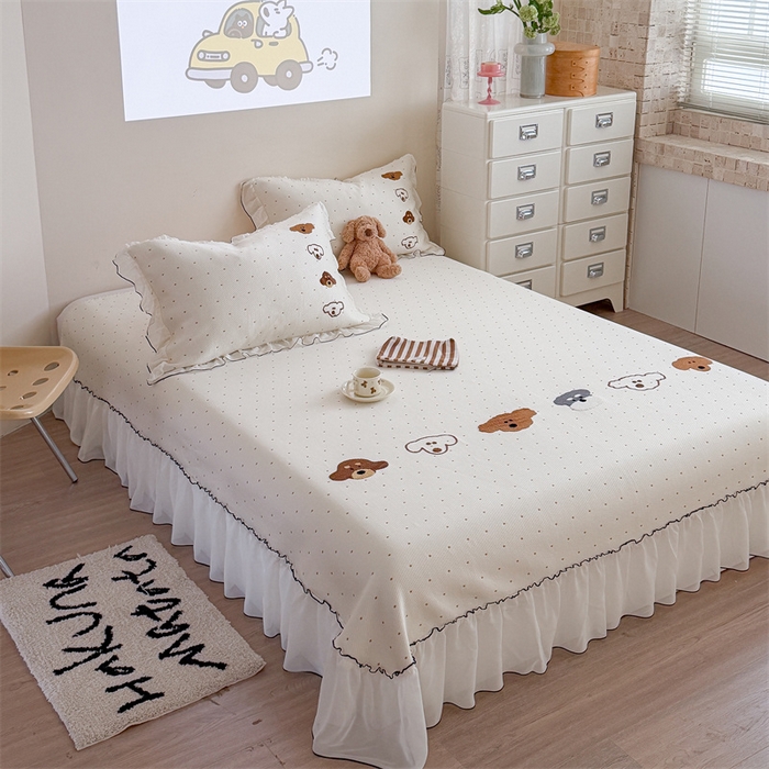 91家纺网 家纺一手货源 找家纺 暖生活 2026新款3DMAX超凉感原创PE冰丝软席子凉席-床裙款 小狗乐园