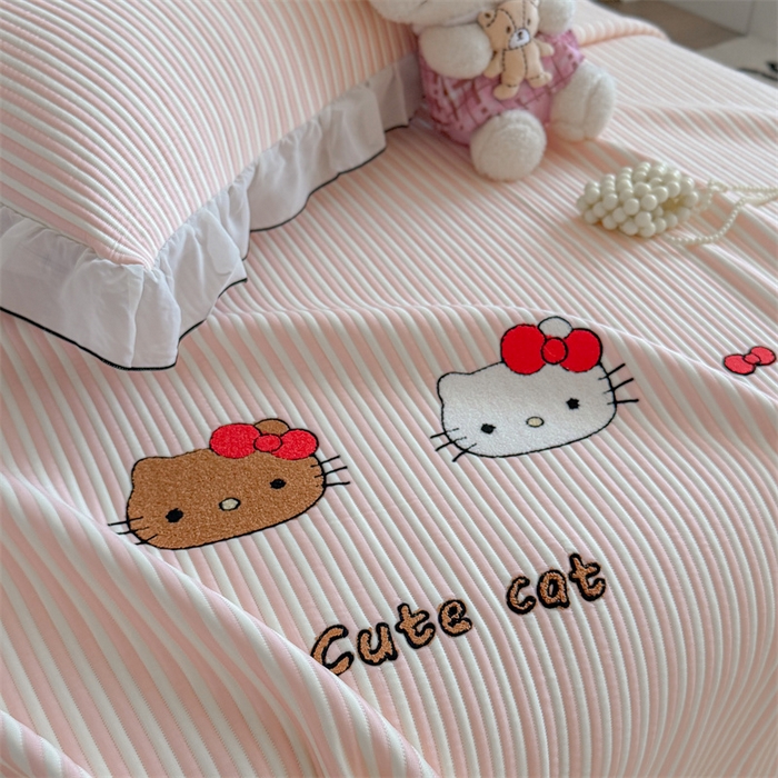 91家纺网 家纺一手货源 找家纺 暖生活 2026新款3DMAX超凉感原创PE冰丝软席子凉席-床裙款 粉条KT