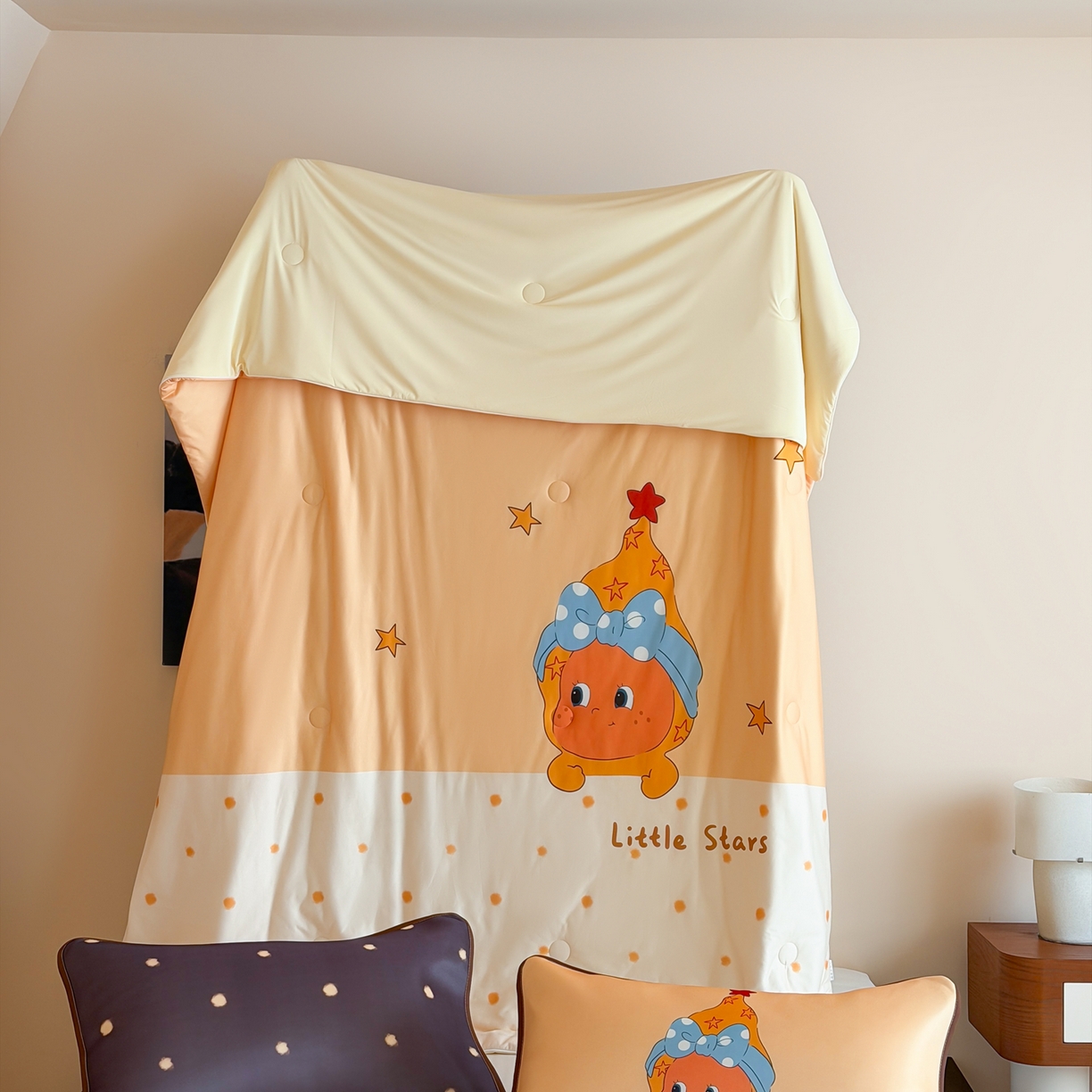 91家纺网 家纺一手货源 找家纺 桃喜 2026新款A类绵绵冰双感夏被夏凉被空调被（一面针织棉一面凉感 夏被星星日记