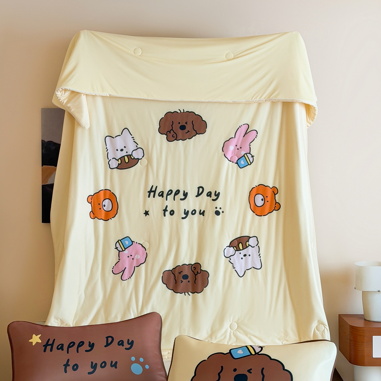 桃喜 2026新款A类绵绵冰双感夏被夏凉被空调被（一面针织棉一面凉感 夏被卷毛狗狗的夏天