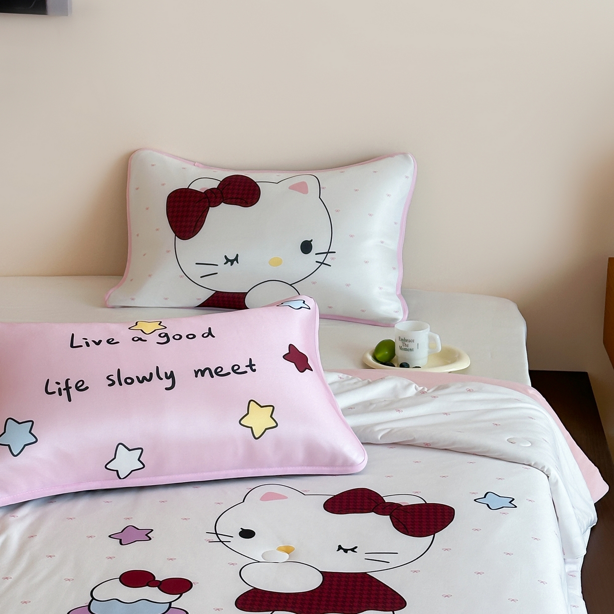 91家纺网 家纺一手货源 找家纺 桃喜 2026新款A类绵绵冰双感夏被夏凉被空调被（一面针织棉一面凉感 夏被甜心猫咪