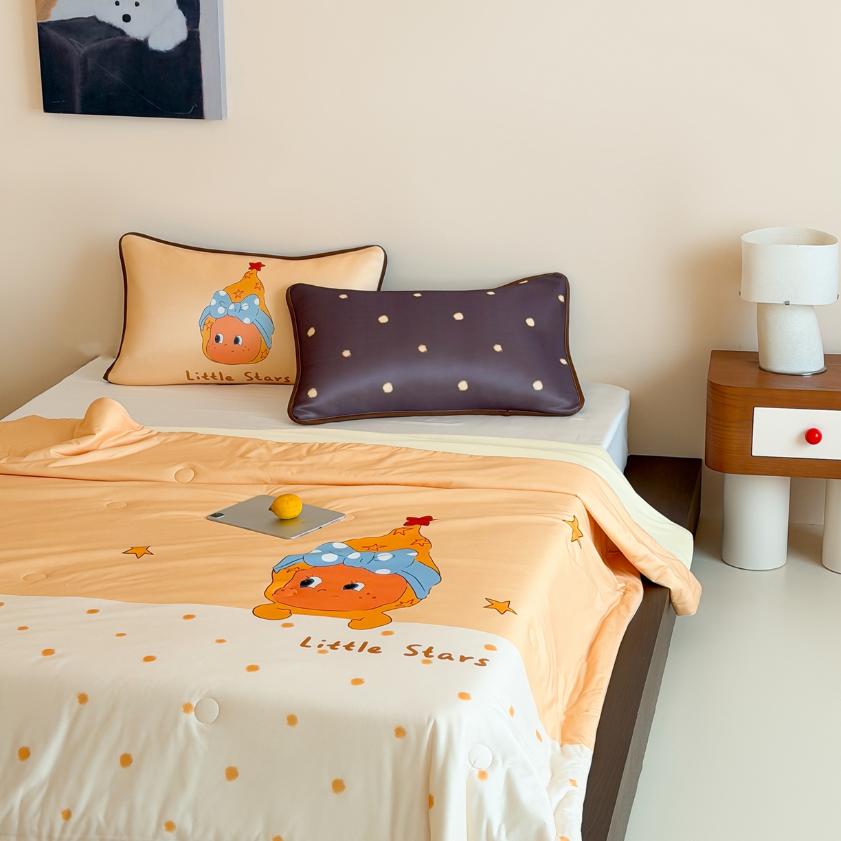 91家纺网 家纺一手货源 找家纺 桃喜 2026新款A类绵绵冰双感夏被夏凉被空调被（一面针织棉一面凉感 夏被星星日记