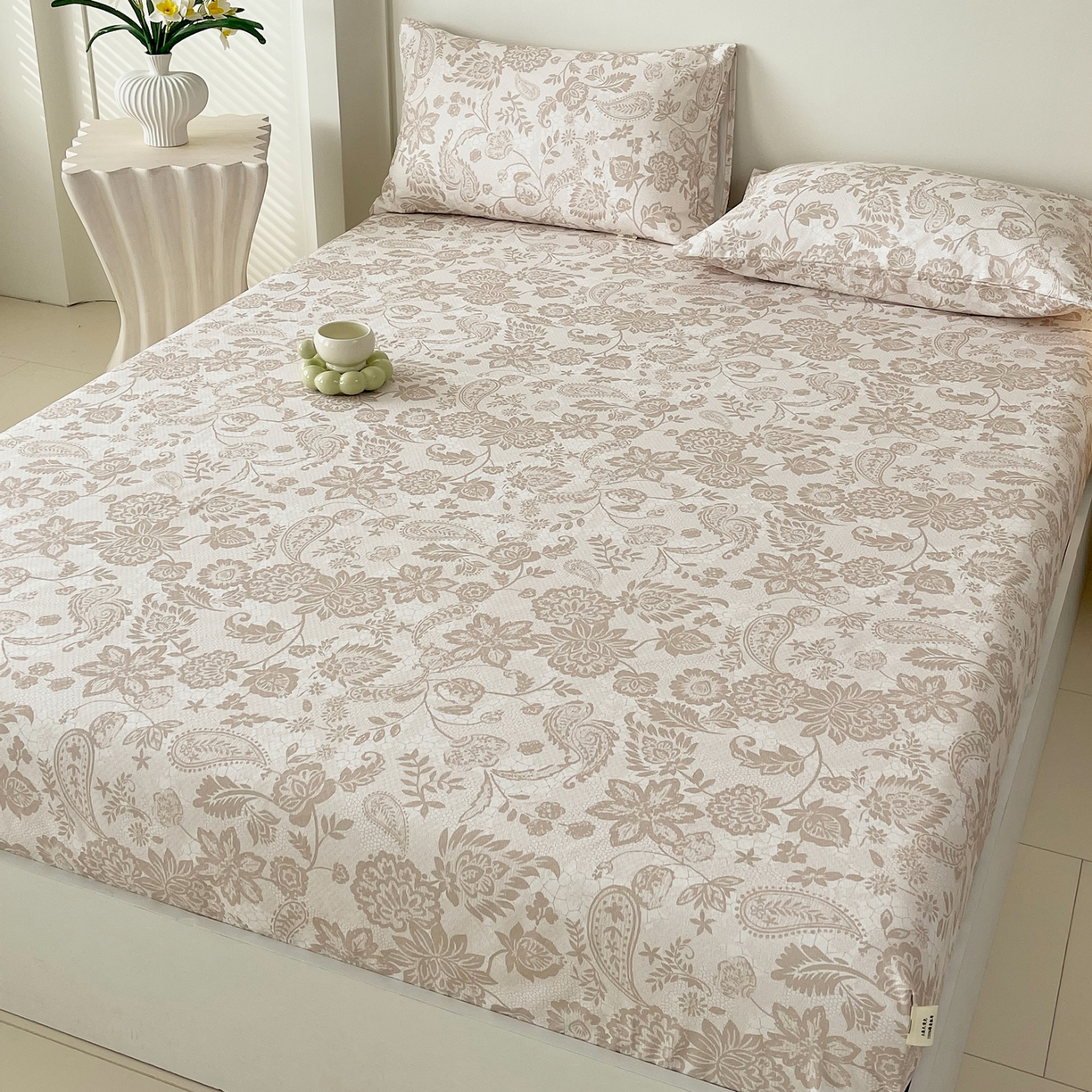 91家纺网 家纺一手货源 找家纺 金鑫汇家纺 2026新款A类全棉纯棉提花老粗布系列单床笠床笠单件 提花老粗布：法式晨光：床笠